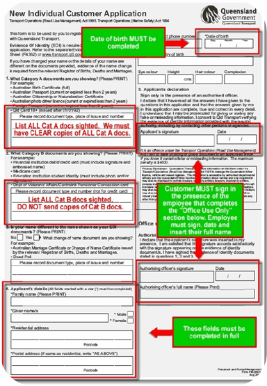 Completed application